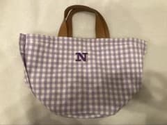 LUDLOW ラドロー ギンガム チェック バッグ イニシャル パープル