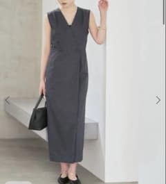 NOBLE 麻ストレッチロングジレワンピース グレー - メルカリ