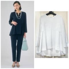 エターナルライン2022 ANAYI ストレッチクロスペプラムブラウス 38