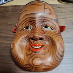 備中神楽面木製 笑顔の表情　川本作 備中神楽面木製 笑顔の表情 川本作 - メルカリ