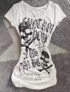 SHEIN スカルプリント Tシャツ ホワイト y2kのサムネイル