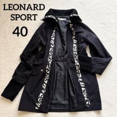 LEONARD SPORT ナイロンコート レオナールスポーツ ナイロンコート 総柄パイピング 襟裏柄 袖リブ