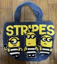 あ*や様 ミニオン　デニム風　刺繍　ハンドバッグ　ランチトートのサムネイル