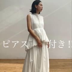 ピアス付き‼︎etretokyo バルーンティアードワンピース　ホワイト 週末限定価格ピアス付き‼︎etretokyo バルーンティアードワンピース