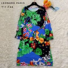 大きいサイズ　極美品　レオナールパリ　ロングワンピース　ベルト　花柄　イタリア製 大きいサイズ 極美品 レオナールパリ ロングワンピース ベルト 花柄