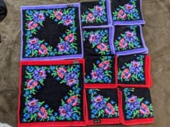レイクアルスター 花柄タオルハンカチ 10枚 紫 赤のサムネイル