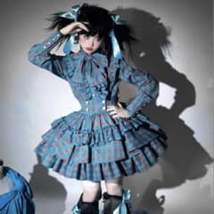 catcocoon 青チェック セットアップ M - メルカリ