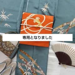 【Almond】◆未使用美品◆単衣 翡翠訪問着と絽 オレンジ九寸名古屋帯 Almond様専用】◇未使用美品◇単衣 翡翠訪問着と絽 オレンジ九寸名古屋