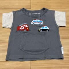 働く車 サガラ刺繍 Tシャツ 80cmのサムネイル