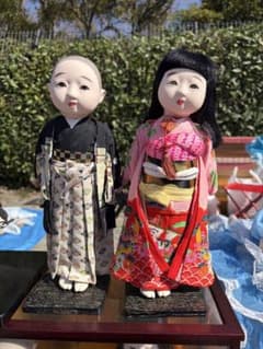 日本人形 男女セット 伝統的和服．沖縄製 市松人形 伝統的な和服 男女2体セット - メルカリ
