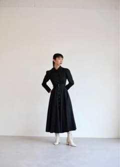 foufou the dress #18ブラック ロングワンピース ベルト付きのサムネイル