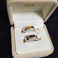 ete シルバーリング 925 ストーン付き セットのサムネイル