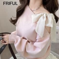 SHEIN アシンメトリーショルダーニットのサムネイル