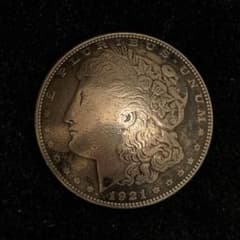 ビーズ屋公ちゃん モルガンコンチョ1＄ 本物銀貨 1921年 重さ27.76g