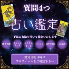 占い鑑定 質問4つ アドバイス付き 霊視 人生 恋愛 相性 複雑 家族 未来のサムネイル