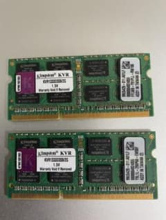 ノートPC用メモリ 2Gx2（4G）KVR1333D3S9/2Gのサムネイル