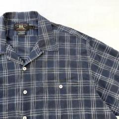 RRL ダブルアールエル コットン マドラス チェックシャツ 初期 三つ星 90s 初期 三つ星 RRL 開襟シャツ チェック カスリ ダブルアール
