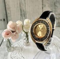 希少】Swarovski スワロフスキー 腕時計 クリスタルライン ゴールド