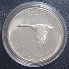 1967年カナダ銀貨 1ドル 建国100周年記念銀貨 silver800 - メルカリ