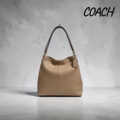 COACH レザー ワンショルダーバッグ ホーボー ベージュ 肩掛け - メルカリ