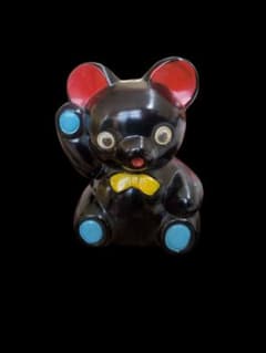 昭和レトロ　黒クマ　陶器　貯金箱のサムネイル