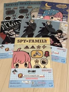 이치방쿠지 SPY×FAMILY F상 클리어 파일&스티커 7점 세트