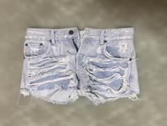 ANOTHERSHOP ダメージデニム ショートパンツ Sのサムネイル