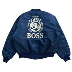 極美品 90s ビンテージ BOSSジャン 2nd MA-1タイプ 両面刺繍ロゴ