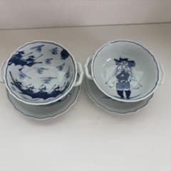 有田焼 しん窯 青花 異人 スープカップ＆ソーサー 2客セット - メルカリ