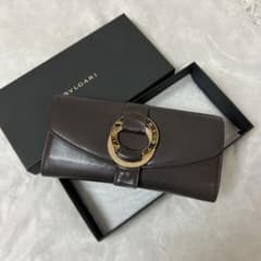 BVLGARI ブルガリ チャンドラ 二つ折り財布長財布 ダークブラウン 