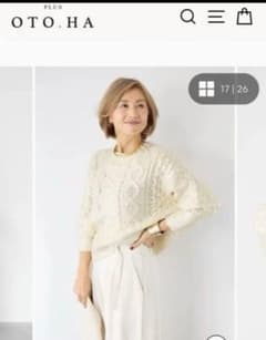 プラスオトハ 箔デザイン ケーブルニットプルオーバートップス - メルカリ