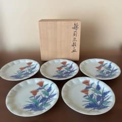 有田焼 人間国宝14代 今泉今右衛門 錦薊銘々皿 5枚 箱付き - メルカリ