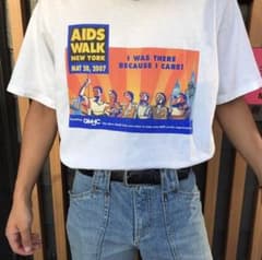 fruit of the room 白T AIDS Tシャツ　古着　90sのサムネイル