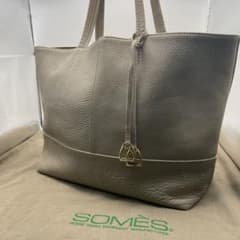 美品】SOMES ソメス トートバッグ シボ革 ブラウン A4収納 チャーム 