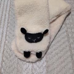 ひつじデザイン フリースマフラーのサムネイル