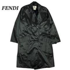 FENDI フェンディ トレンチコート ストライプ レディース コートロゴ