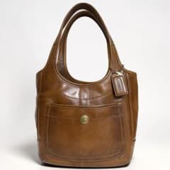 美品 希少 COACH エルゴ トートバッグ ブラウン Legacy キャメル