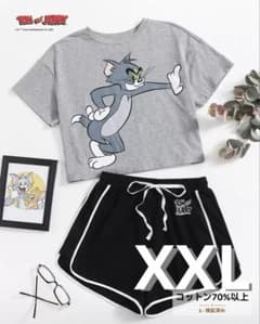 TOM & JERRY X SHEINトップス＆ショートパンツセット XXLのサムネイル