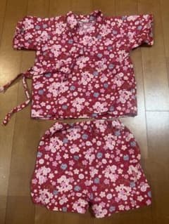甚平 女の子 95cm 花柄 赤のサムネイル