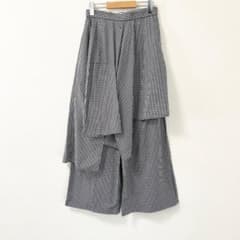 ENFÖLD ENFOLD ギンガムチェック アシンメトリーレイヤードパンツ