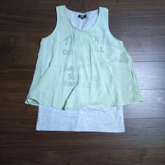 シフォンレイヤード ノースリーブ トップス Lサイズのサムネイル