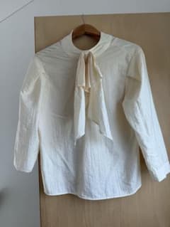ZARA リボン 長袖ブラウス ホワイト Sのサムネイル