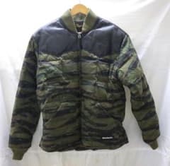 M077【中古】ヒステリックグラマー ダウンジャケット カモフラ レザー