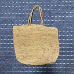 かぐれ アフリカンスクエア　ラフィアかぎ編みバッグ 丸底 アフリカンスクエア ラフィアかぎ編みバッグ丸底長編／かぐれ - メルカリ