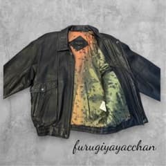 vintage A-2 レザーフライトジャケット 羊革 短丈 L 裏地総柄 - メルカリ