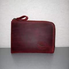 ココマイスター　Ｌファスナー　財布　ナポレオンカーフ　レッド　サンセットフォース ココマイスター Lファスナー 財布 ナポレオンカーフ レッド サン