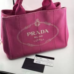 PRADA カナパ BN2439 ミニトートバッグ フクシア ピンク 保証書付 