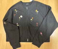graniph 花柄刺繍 ジップカーディガン Lのサムネイル