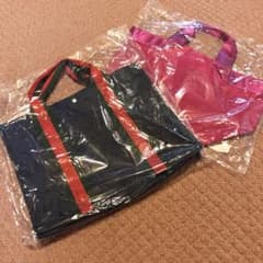 新品未使用 カバン2種 ボックストートバッグ ネイビー ハンドバッグ ピンク