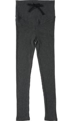 【美品】ダークグレー マタニティパンツ ウエストリボン付き裏起毛のサムネイル